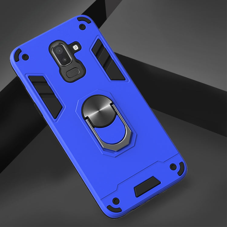 For Samsung Galaxy J8 (2018) 2 in 1 Armour Series PC + TPU Protective Case with Ring Holder