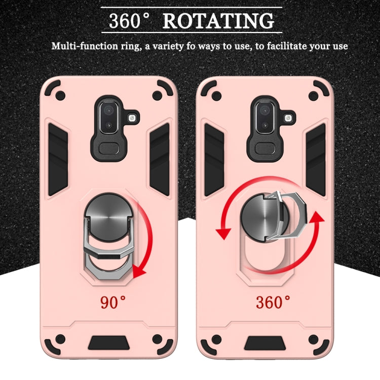 For Samsung Galaxy J8 (2018) 2 in 1 Armour Series PC + TPU Protective Case with Ring Holder