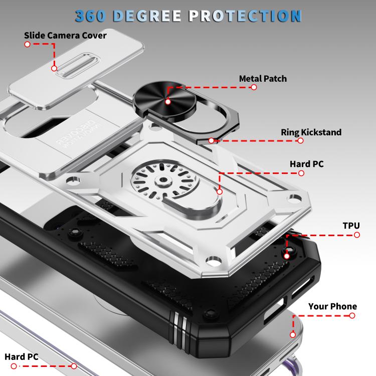 For Google Pixel 9a Sliding Camshield TPU + PC Phone Case with Holder