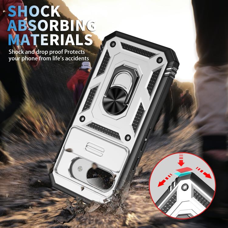For Google Pixel 9a Sliding Camshield TPU + PC Phone Case with Holder