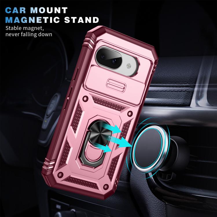 For Google Pixel 9a Sliding Camshield TPU + PC Phone Case with Holder