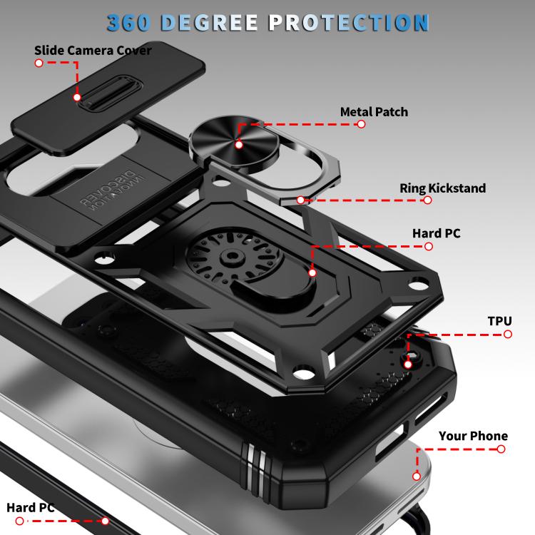For Google Pixel 9a Sliding Camshield TPU + PC Phone Case with Holder