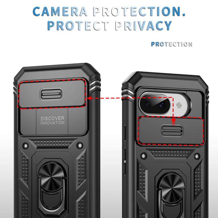 For Google Pixel 9a Sliding Camshield TPU + PC Phone Case with Holder