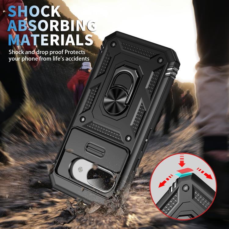 For Google Pixel 9a Sliding Camshield TPU + PC Phone Case with Holder