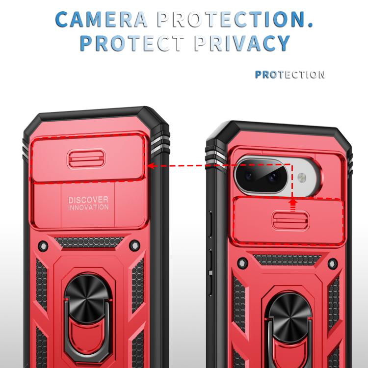 For Google Pixel 9a Sliding Camshield TPU + PC Phone Case with Holder