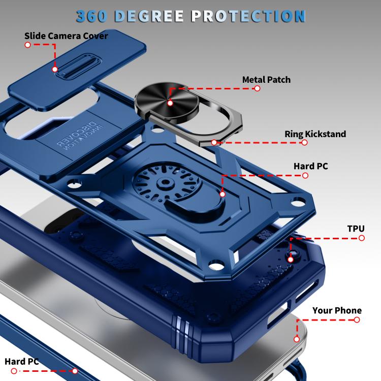 For Google Pixel 9a Sliding Camshield TPU + PC Phone Case with Holder