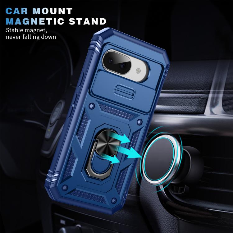 For Google Pixel 9a Sliding Camshield TPU + PC Phone Case with Holder