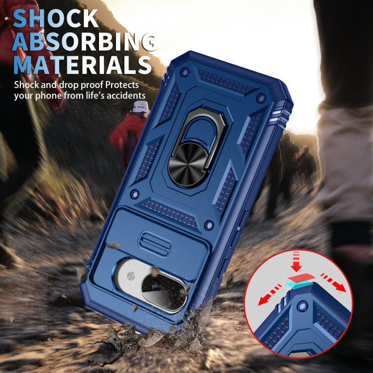 For Google Pixel 9a Sliding Camshield TPU + PC Phone Case with Holder