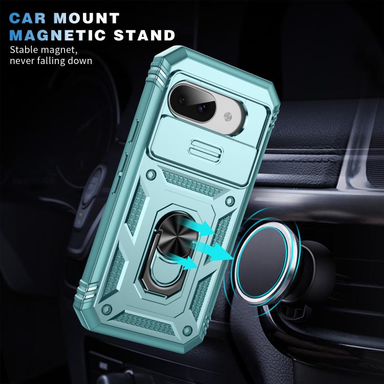 For Google Pixel 9a Sliding Camshield TPU + PC Phone Case with Holder