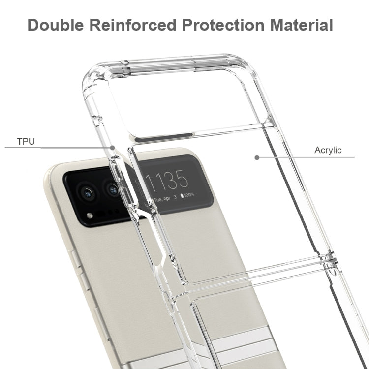 For Motorola Razr 40 Scratchproof Acrylic TPU Phone Case(Transparent)