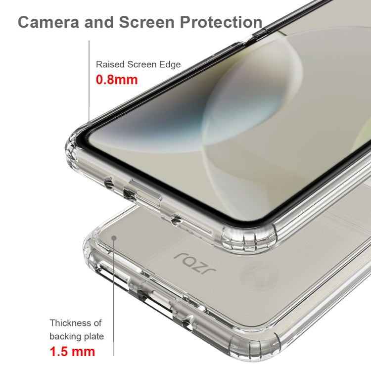 For Motorola Razr 40 Scratchproof Acrylic TPU Phone Case(Transparent)