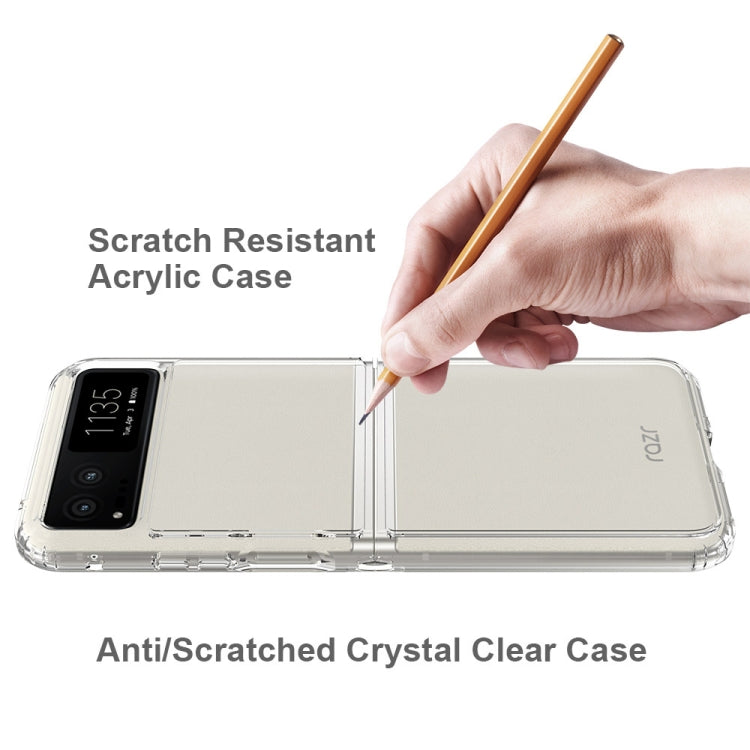 For Motorola Razr 40 Scratchproof Acrylic TPU Phone Case(Transparent)