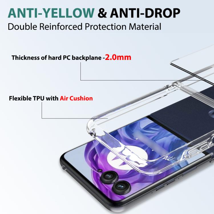 For Motorola Razr+ 2025 Scratchproof Acrylic TPU Phone Case - Transparent