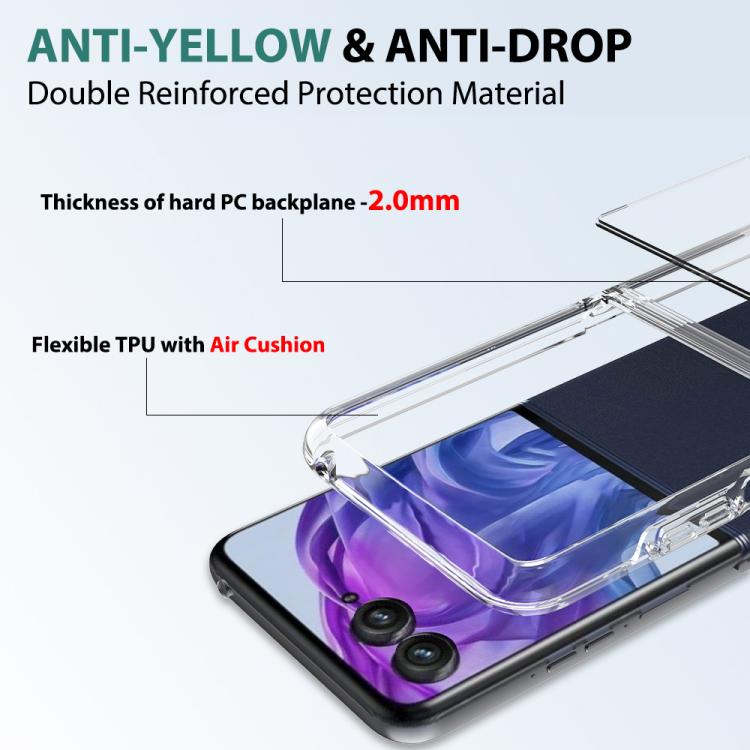 For Motorola Razr 60 Pro Scratchproof Acrylic TPU Phone Case - Transparent