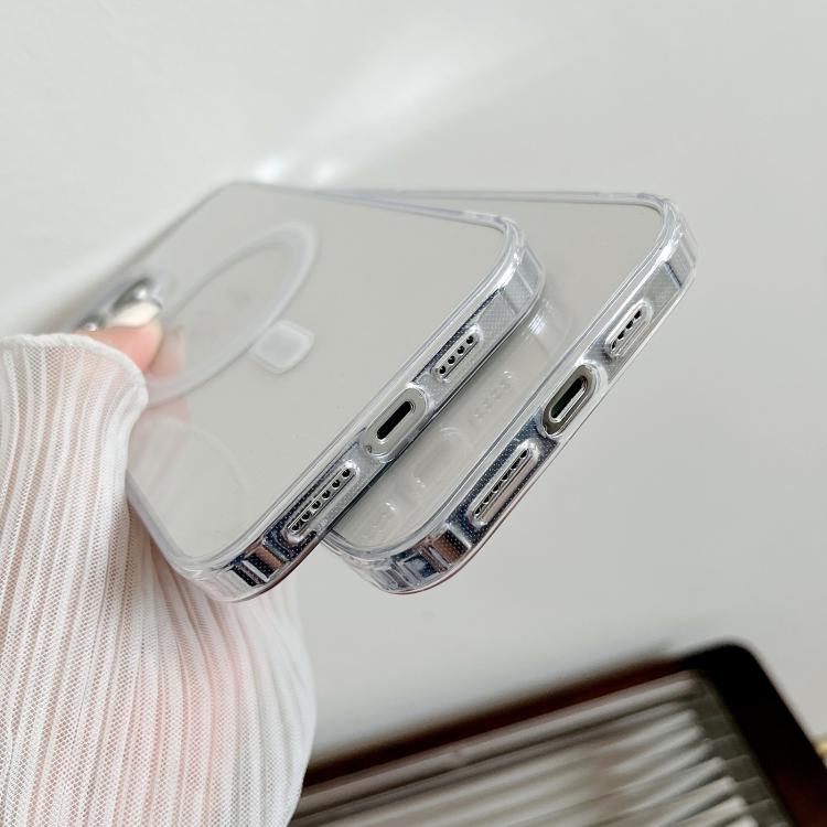 For iPhone 17e / 16e MagSafe Magnetic Clear Acrylic TPU Phone Case - Transparent
