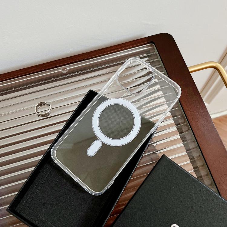 For iPhone 17e / 16e MagSafe Magnetic Clear Acrylic TPU Phone Case - Transparent