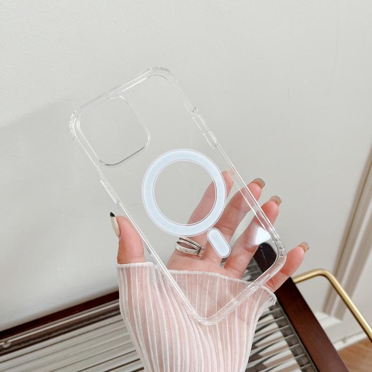 For iPhone 17e / 16e MagSafe Magnetic Clear Acrylic TPU Phone Case - Transparent