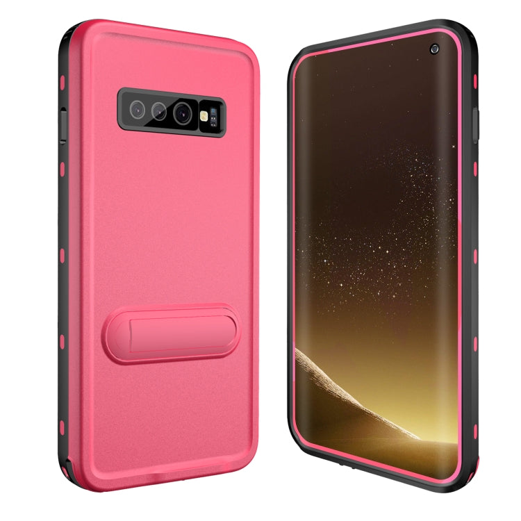For Samsung Galaxy S10 RedPepper Shockproof Waterproof Solid Color PC + TPU Protective Case with Holder