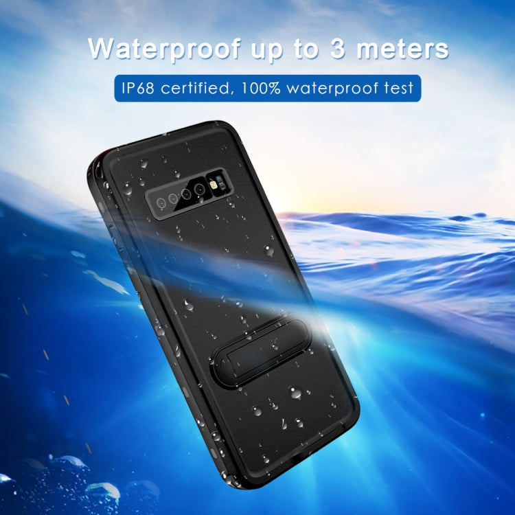 For Samsung Galaxy S10 Plus RedPepper Shockproof Waterproof Solid Color PC + TPU Protective Case with Holder