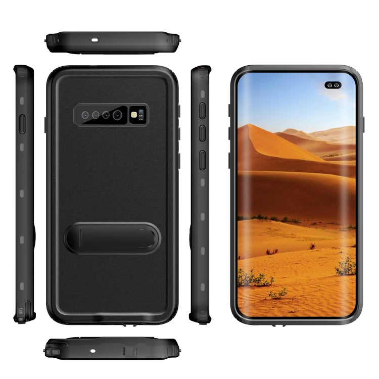 For Samsung Galaxy S10 Plus RedPepper Shockproof Waterproof Solid Color PC + TPU Protective Case with Holder