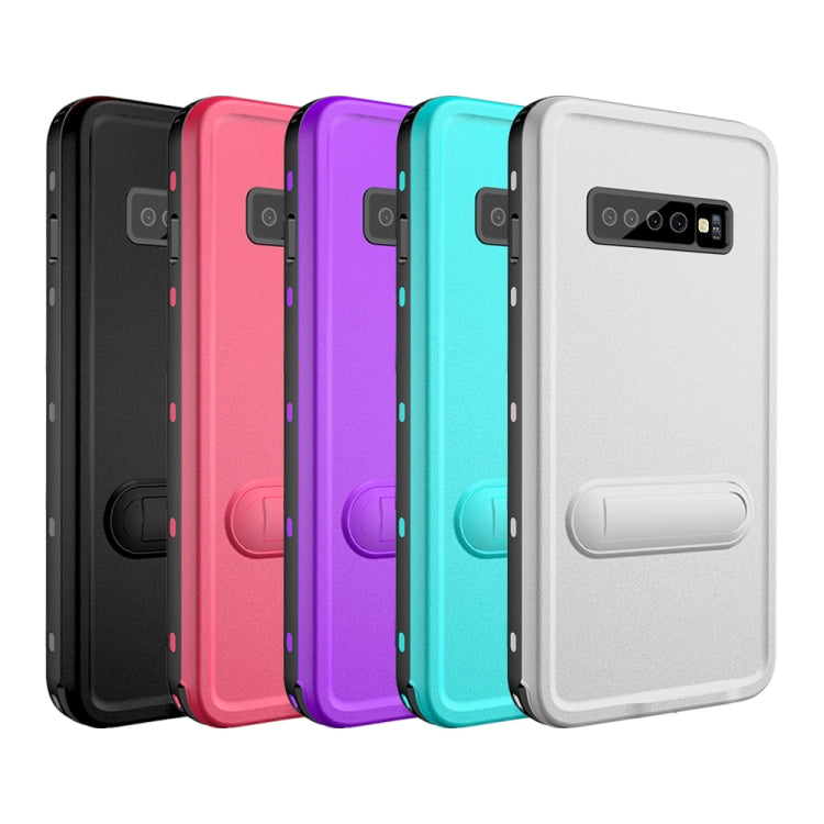 For Samsung Galaxy S10 Plus RedPepper Shockproof Waterproof Solid Color PC + TPU Protective Case with Holder