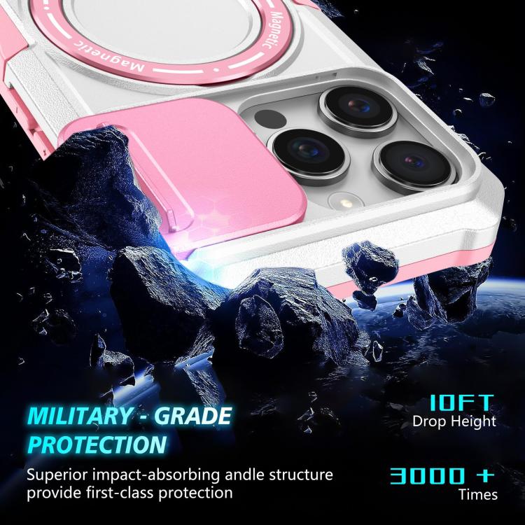 For iPhone 16 Pro Max Sliding Camshield MagSafe Holder TPU Hybrid PC Phone Case
