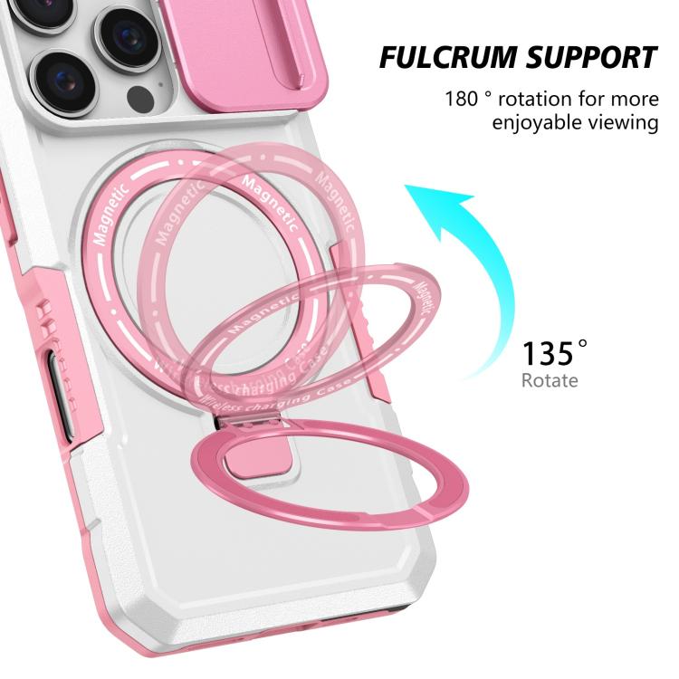 For iPhone 16 Pro Sliding Camshield MagSafe Holder TPU Hybrid PC Phone Case