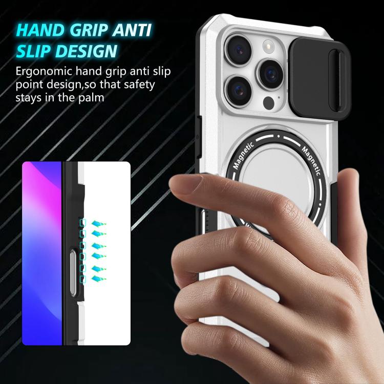 For iPhone 16 Pro Sliding Camshield MagSafe Holder TPU Hybrid PC Phone Case