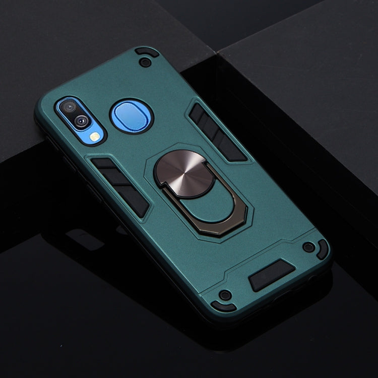 For Samsung Galaxy A40 2 in 1 Armour Series PC + TPU Protective Case with Ring Holder