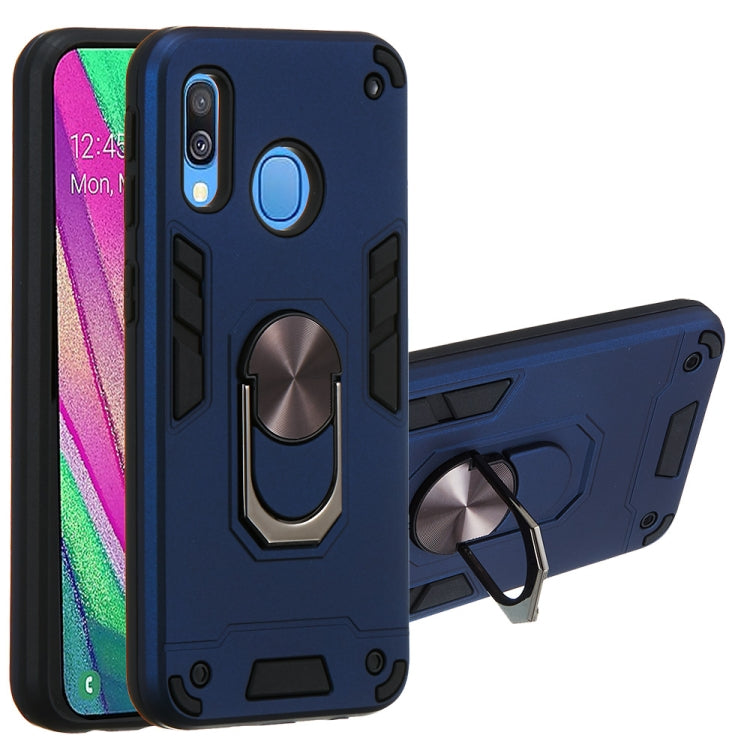 For Samsung Galaxy A40 2 in 1 Armour Series PC + TPU Protective Case with Ring Holder