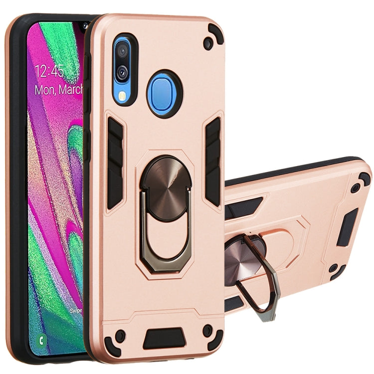 For Samsung Galaxy A40 2 in 1 Armour Series PC + TPU Protective Case with Ring Holder