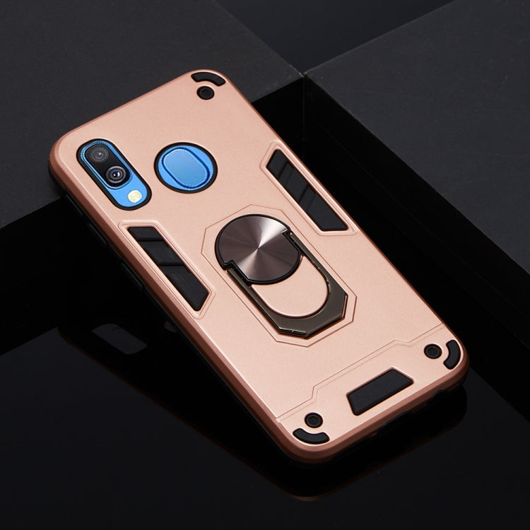 For Samsung Galaxy A40 2 in 1 Armour Series PC + TPU Protective Case with Ring Holder