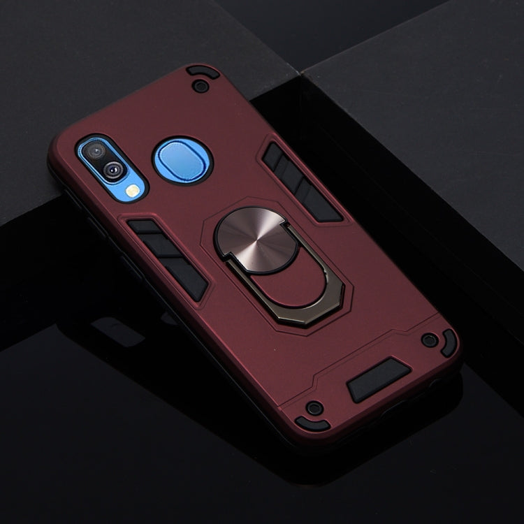 For Samsung Galaxy A40 2 in 1 Armour Series PC + TPU Protective Case with Ring Holder