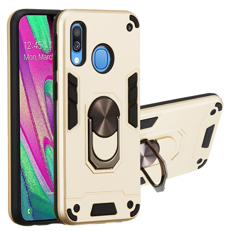 For Samsung Galaxy A40 2 in 1 Armour Series PC + TPU Protective Case with Ring Holder