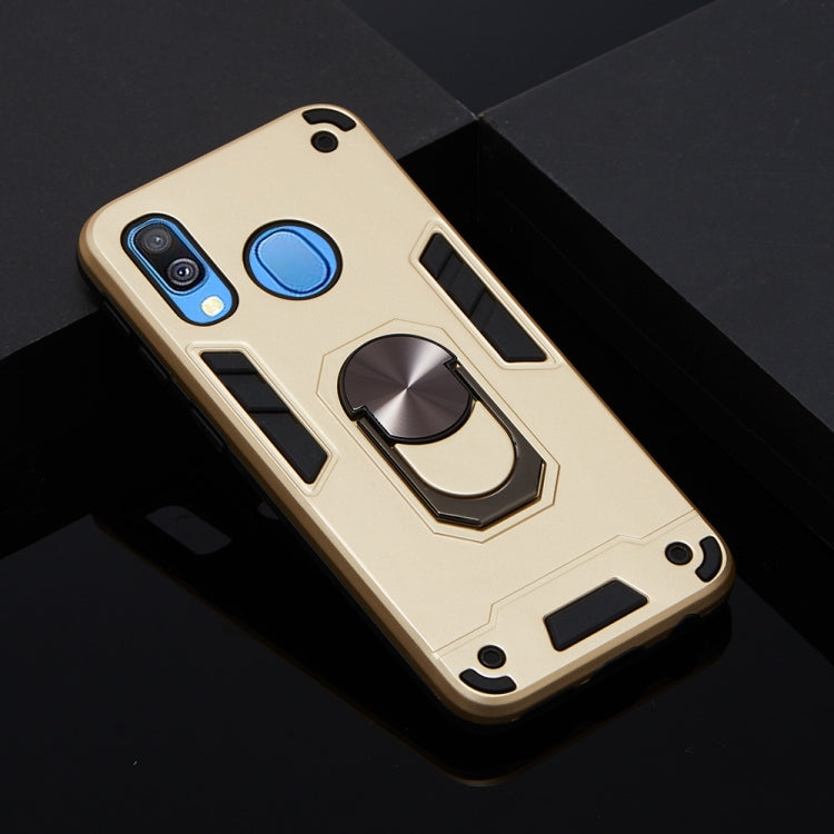For Samsung Galaxy A40 2 in 1 Armour Series PC + TPU Protective Case with Ring Holder