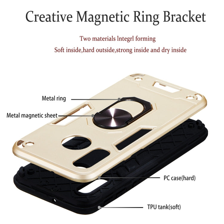 For Samsung Galaxy A40 2 in 1 Armour Series PC + TPU Protective Case with Ring Holder
