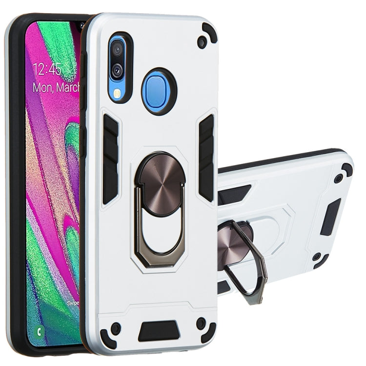 For Samsung Galaxy A40 2 in 1 Armour Series PC + TPU Protective Case with Ring Holder