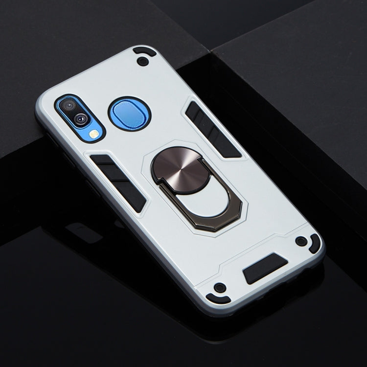 For Samsung Galaxy A40 2 in 1 Armour Series PC + TPU Protective Case with Ring Holder