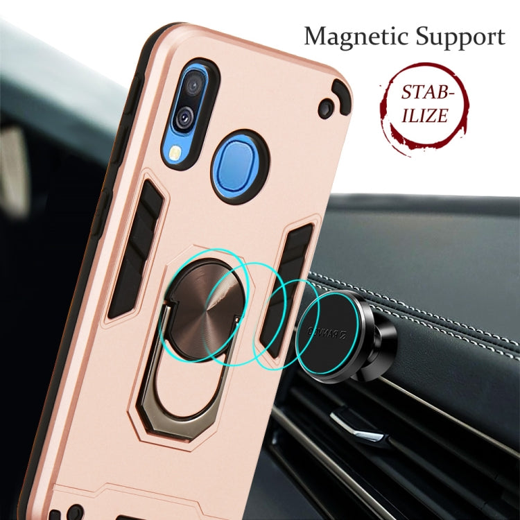 For Samsung Galaxy A40 2 in 1 Armour Series PC + TPU Protective Case with Ring Holder