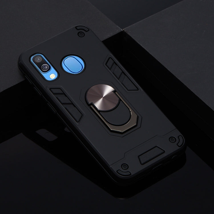 For Samsung Galaxy A40 2 in 1 Armour Series PC + TPU Protective Case with Ring Holder