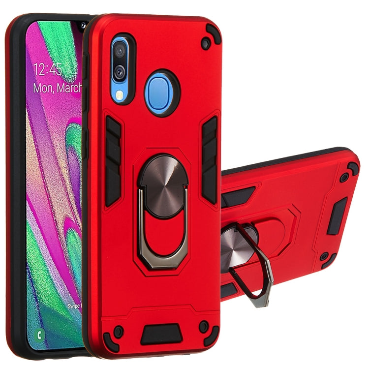 For Samsung Galaxy A40 2 in 1 Armour Series PC + TPU Protective Case with Ring Holder