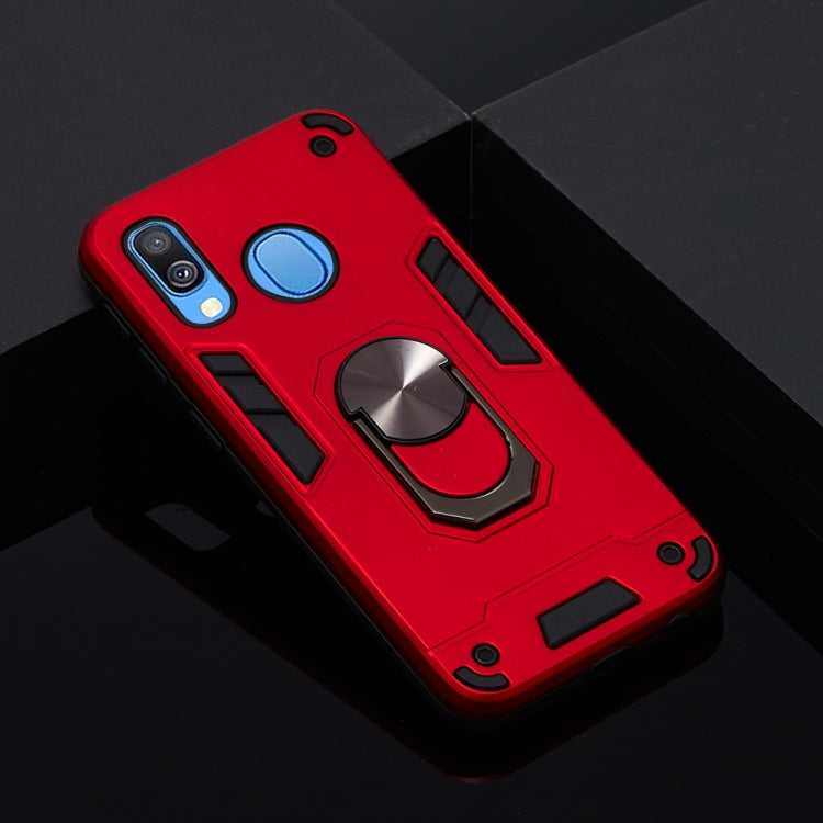 For Samsung Galaxy A40 2 in 1 Armour Series PC + TPU Protective Case with Ring Holder