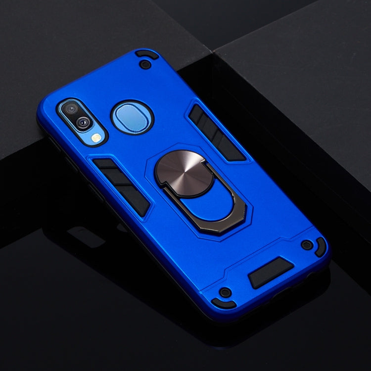 For Samsung Galaxy A40 2 in 1 Armour Series PC + TPU Protective Case with Ring Holder