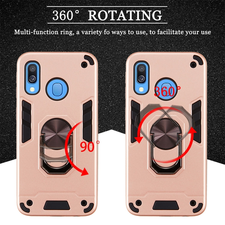 For Samsung Galaxy A40 2 in 1 Armour Series PC + TPU Protective Case with Ring Holder