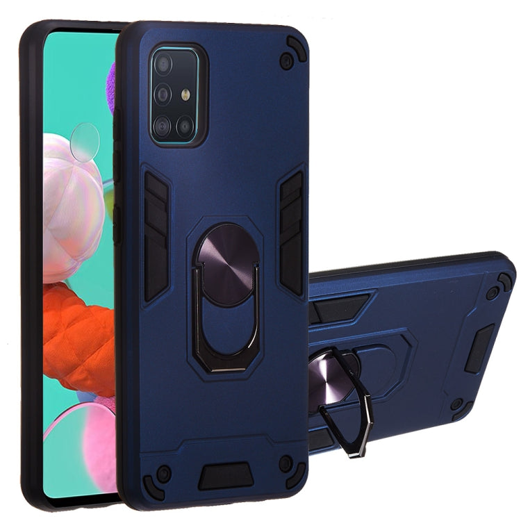 For Samsung Galaxy A51 2 in 1 Armour Series PC + TPU Protective Case with Ring Holder