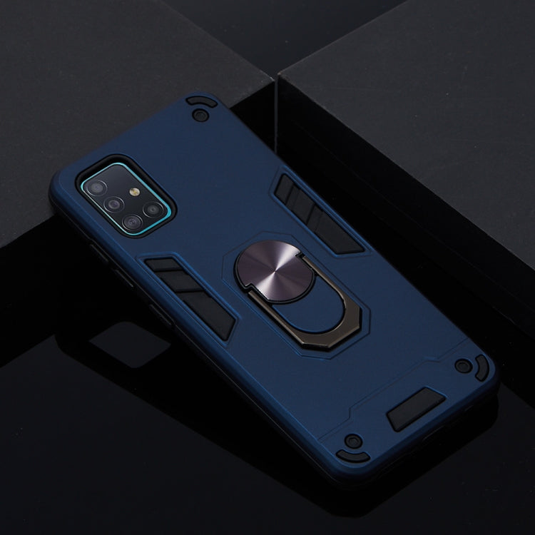 For Samsung Galaxy A51 2 in 1 Armour Series PC + TPU Protective Case with Ring Holder