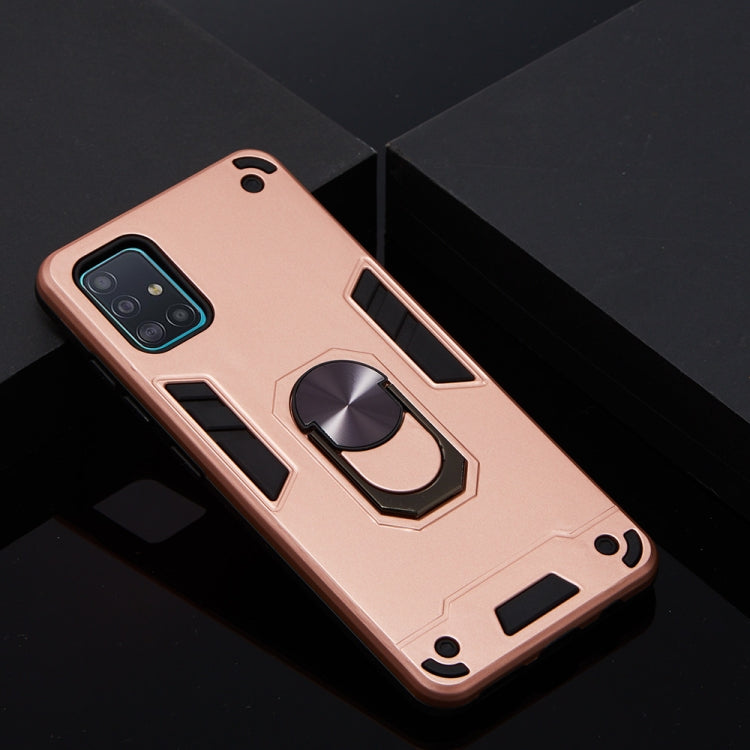 For Samsung Galaxy A51 2 in 1 Armour Series PC + TPU Protective Case with Ring Holder