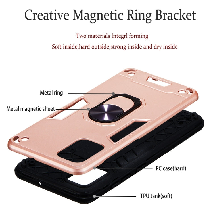 For Samsung Galaxy A51 2 in 1 Armour Series PC + TPU Protective Case with Ring Holder