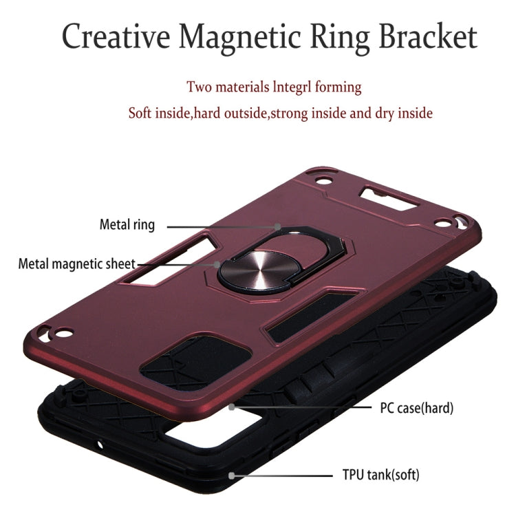 For Samsung Galaxy A51 2 in 1 Armour Series PC + TPU Protective Case with Ring Holder