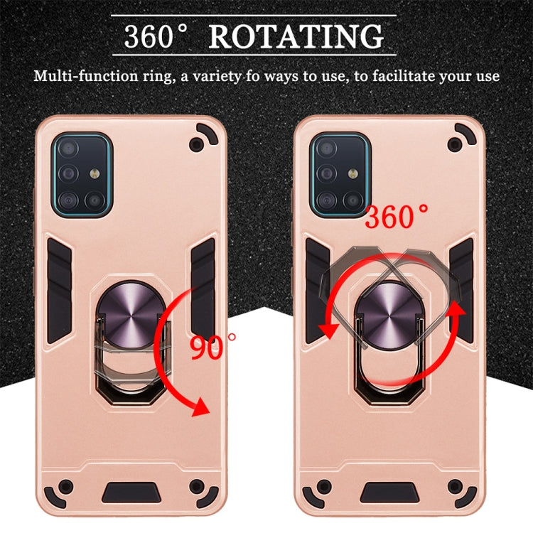 For Samsung Galaxy A51 2 in 1 Armour Series PC + TPU Protective Case with Ring Holder